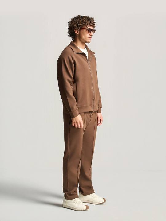 Brown Essential Funnel Neck Suit