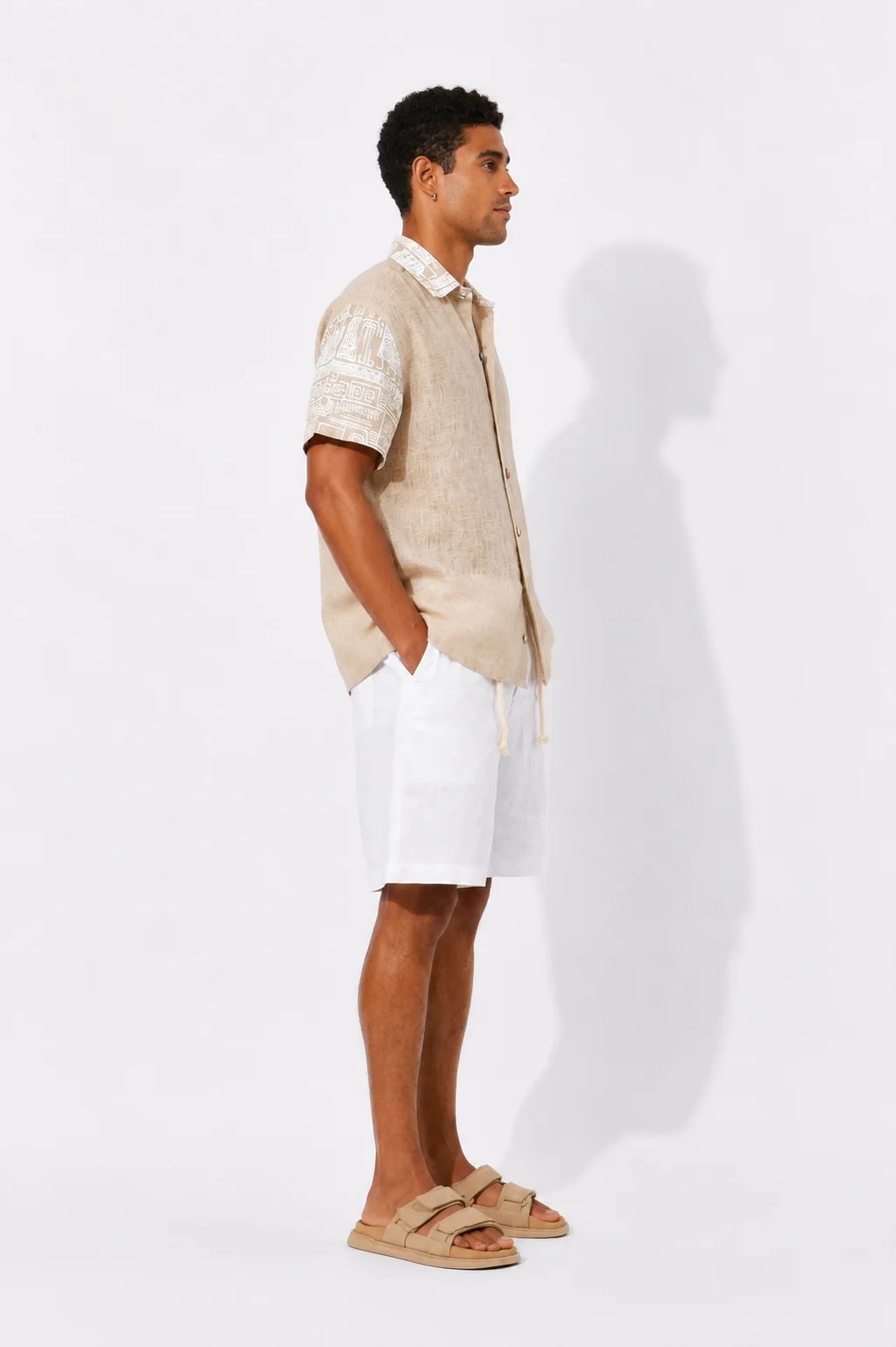 SAND SCRIPT LINEN SHIRT