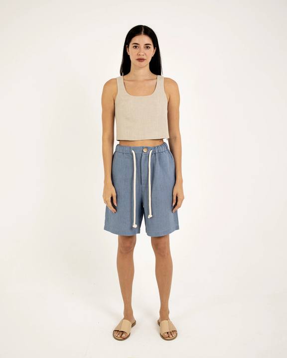 LOOSE-FIT LINEN SHORTS