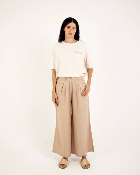 HIGH-WAISTED WIDE-LEG PANTS