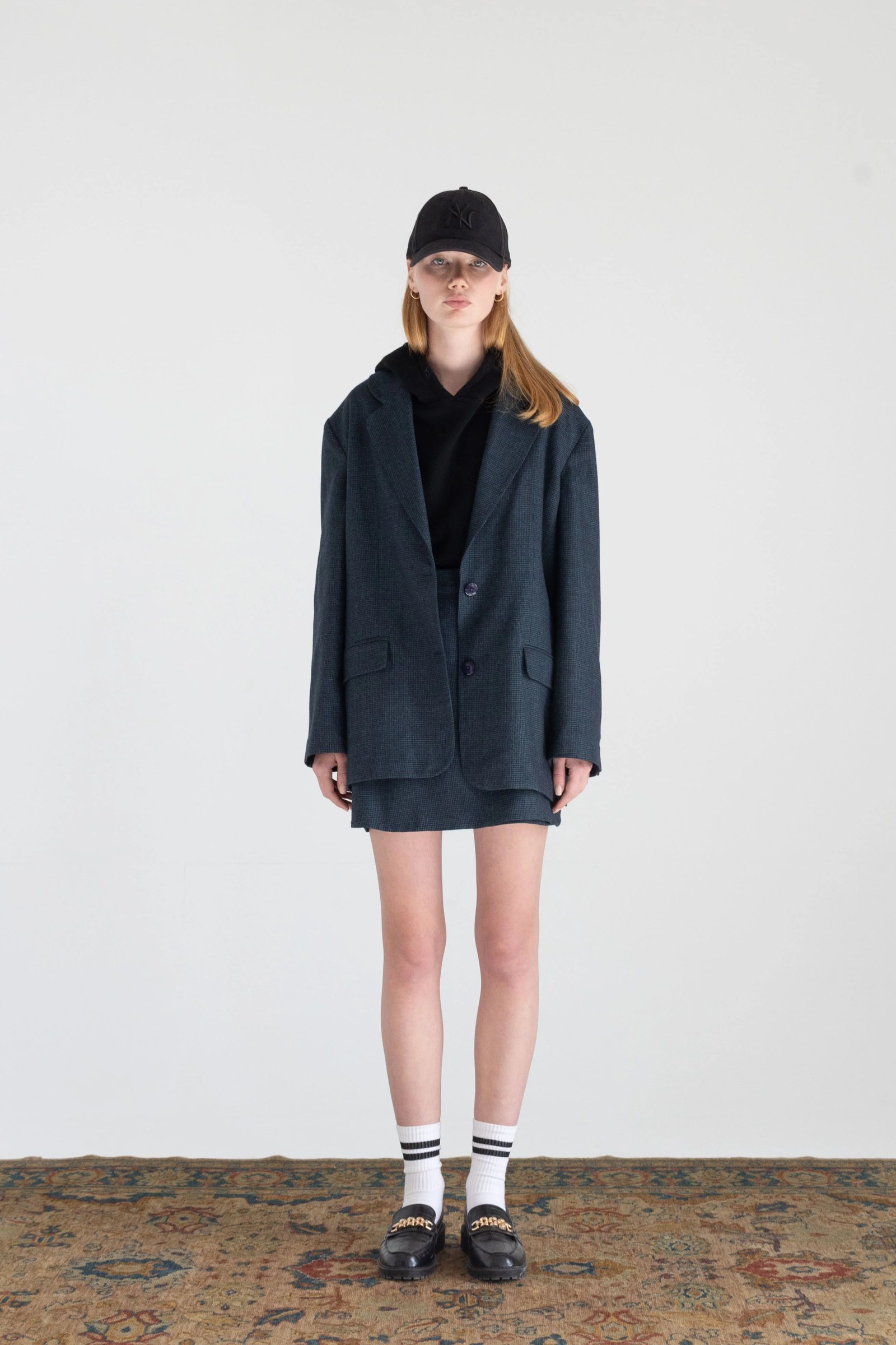 SINGLE-BREASTED OVERSIZED CASHMERE MERINO WOOL BLAZER