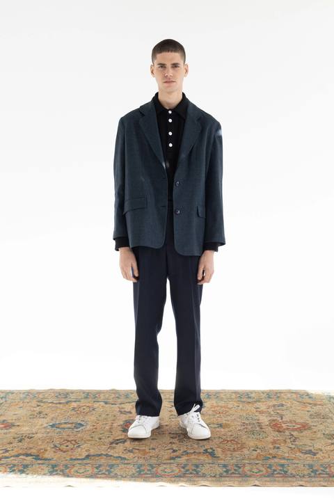 SINGLE-BREASTED OVERSIZED CASHMERE MERINO WOOL BLAZER