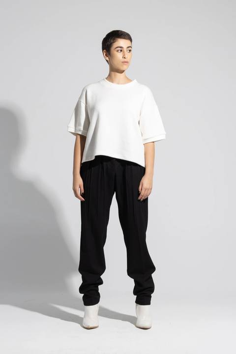 Wool Knit Cropped Sweater
