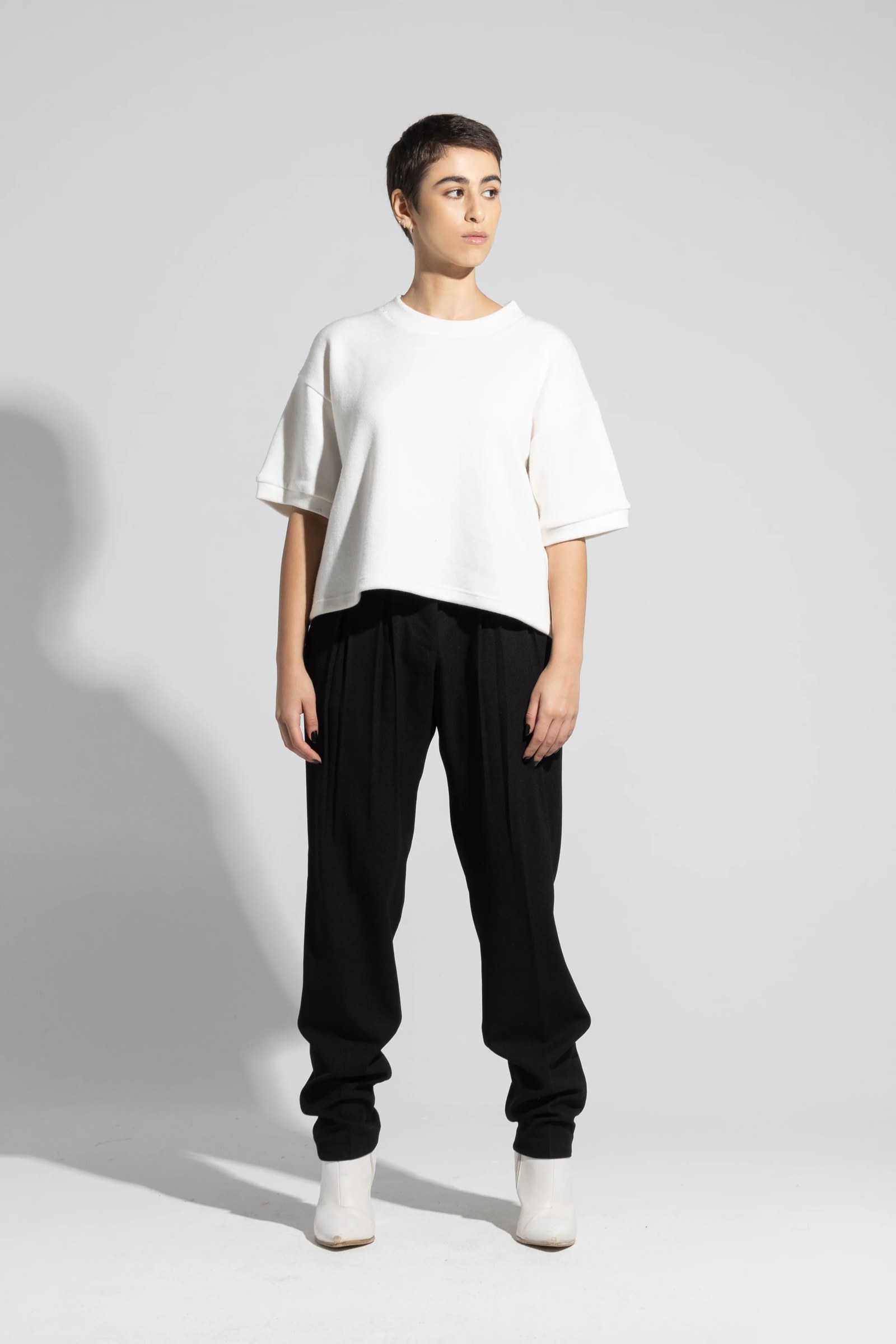 Wool Knit Cropped Sweater