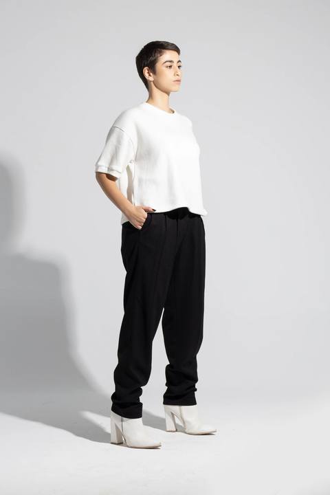 Wool Knit Cropped Sweater