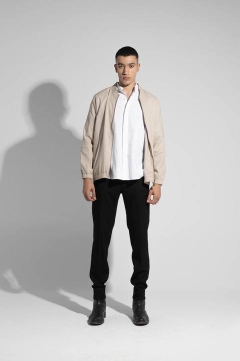 LINEN BOMBER JACKET