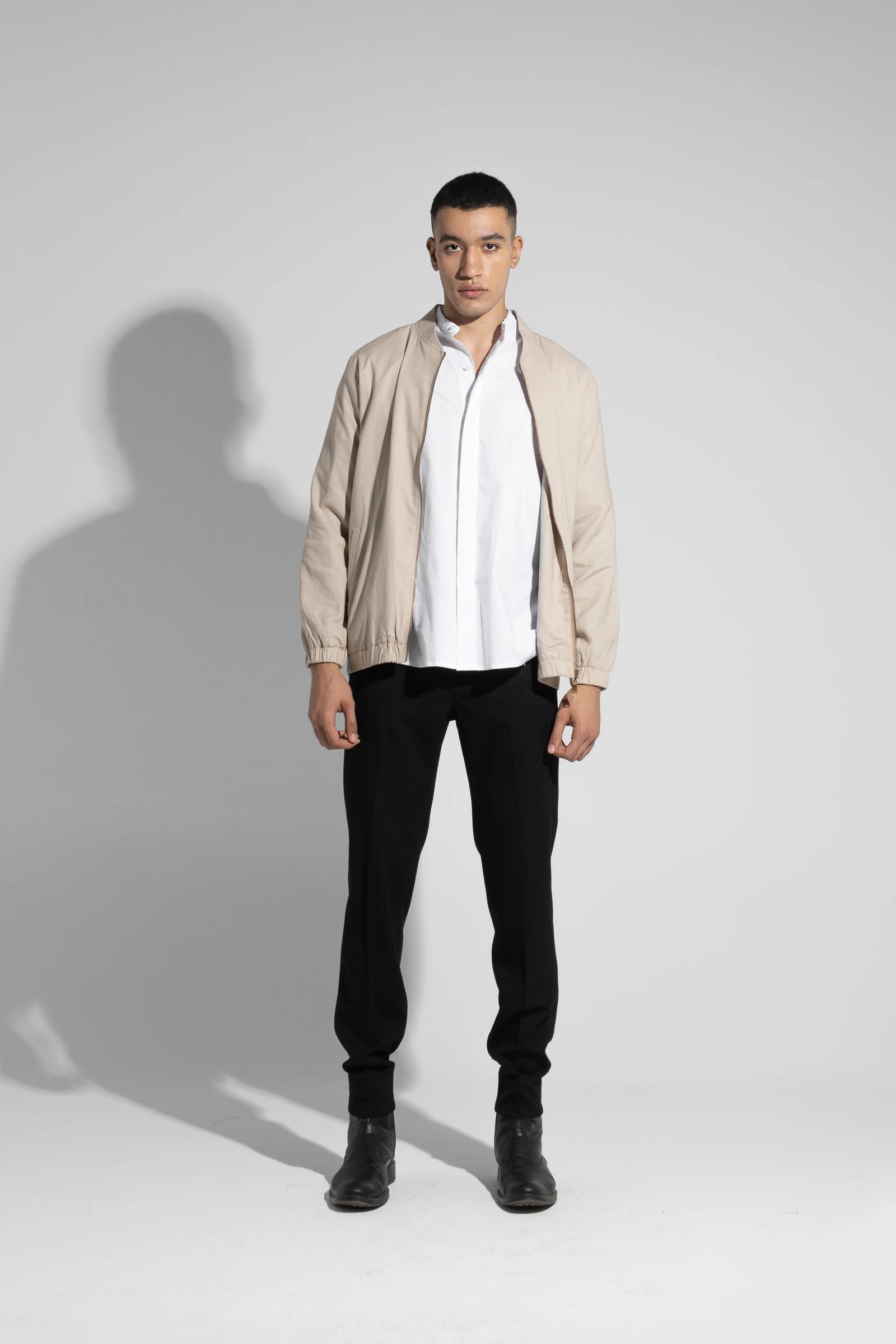 LINEN BOMBER JACKET