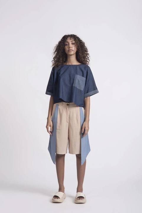 DENIM CROPPED TOP
