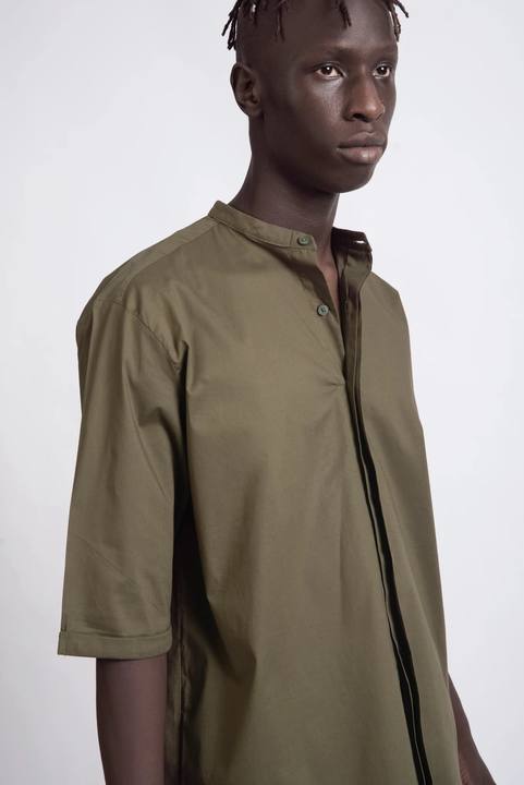 OVERSIZED GRANDAD COLLAR SHIRT