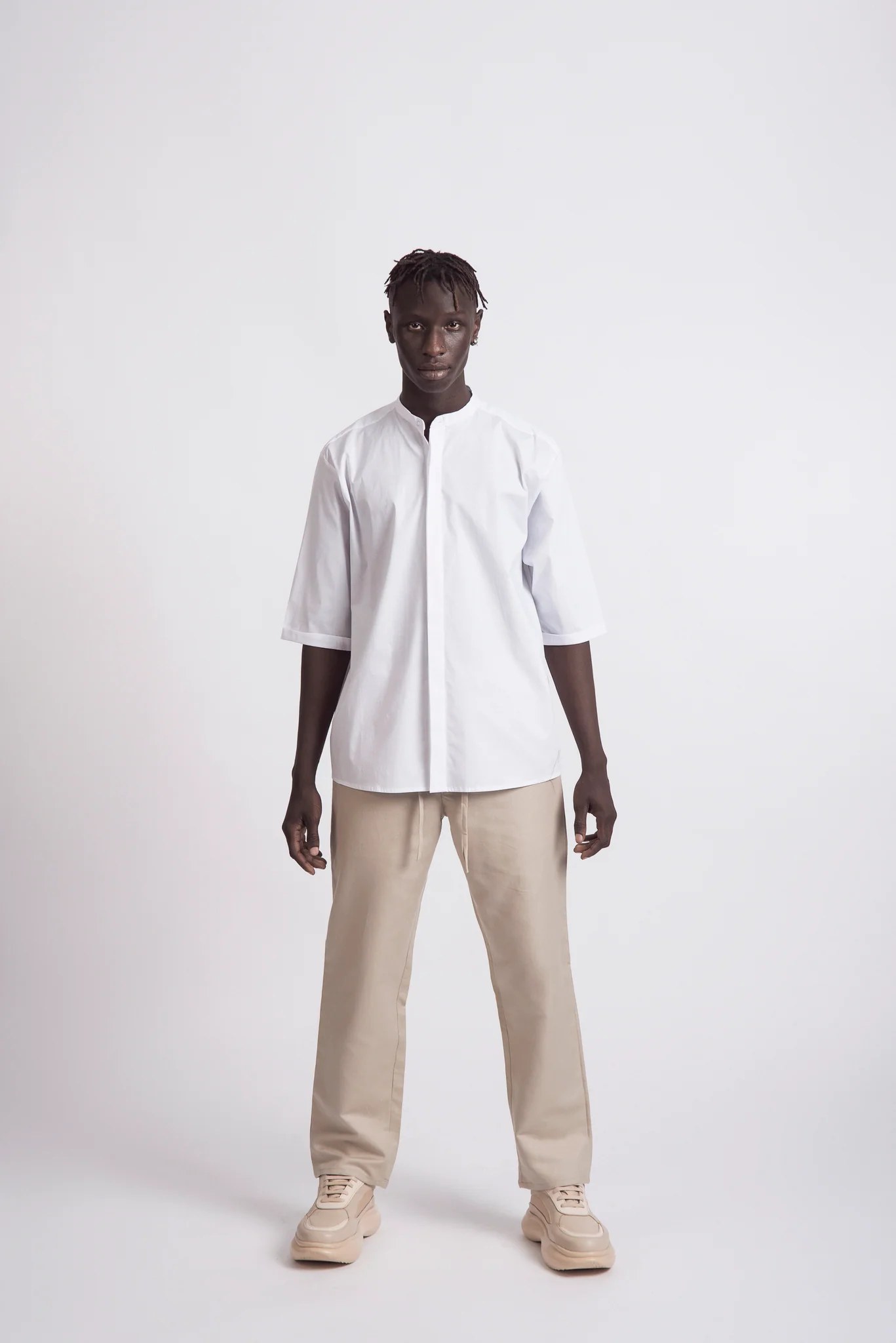 OVERSIZED GRANDAD COLLAR SHIRT