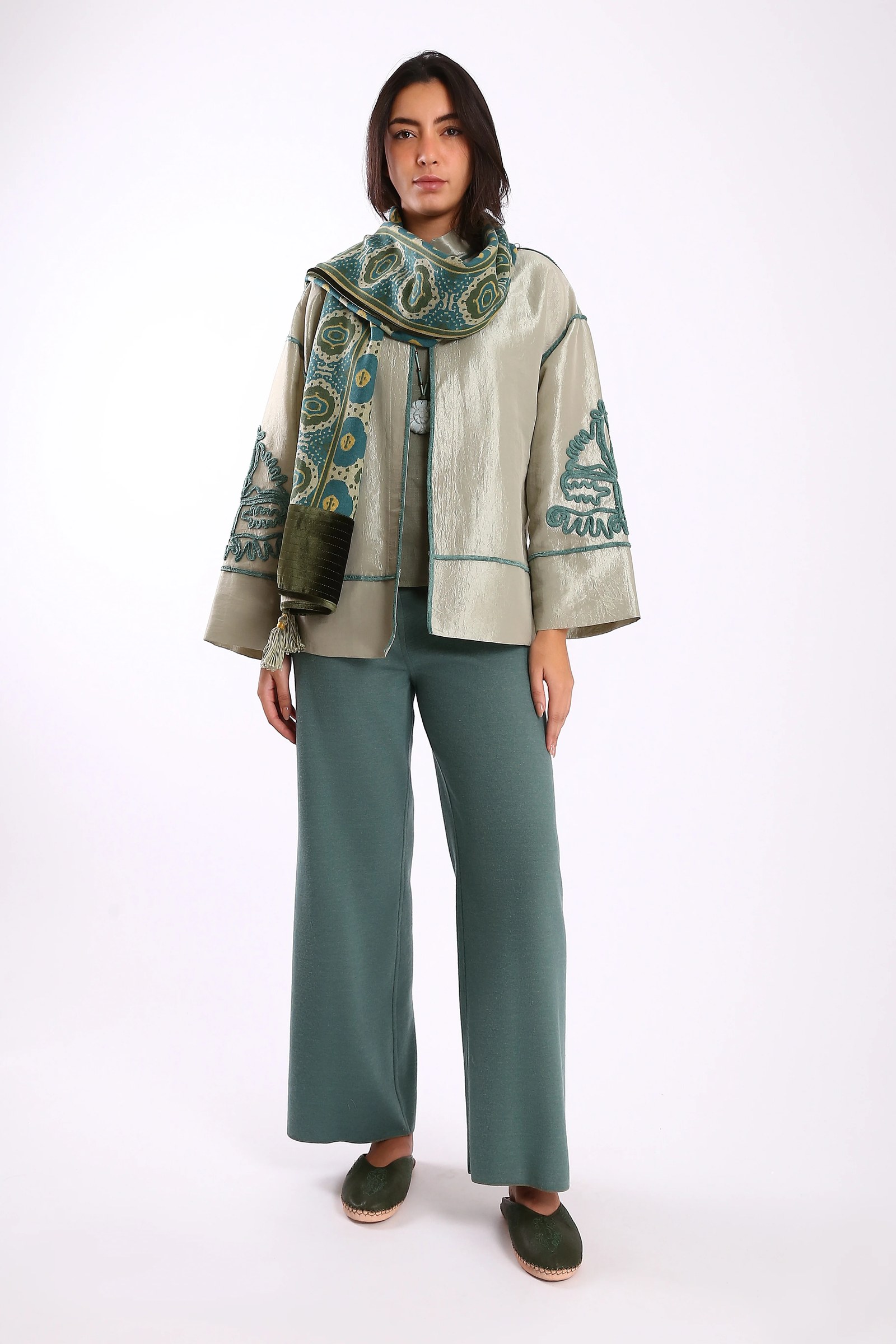 Short jacket in taffeta