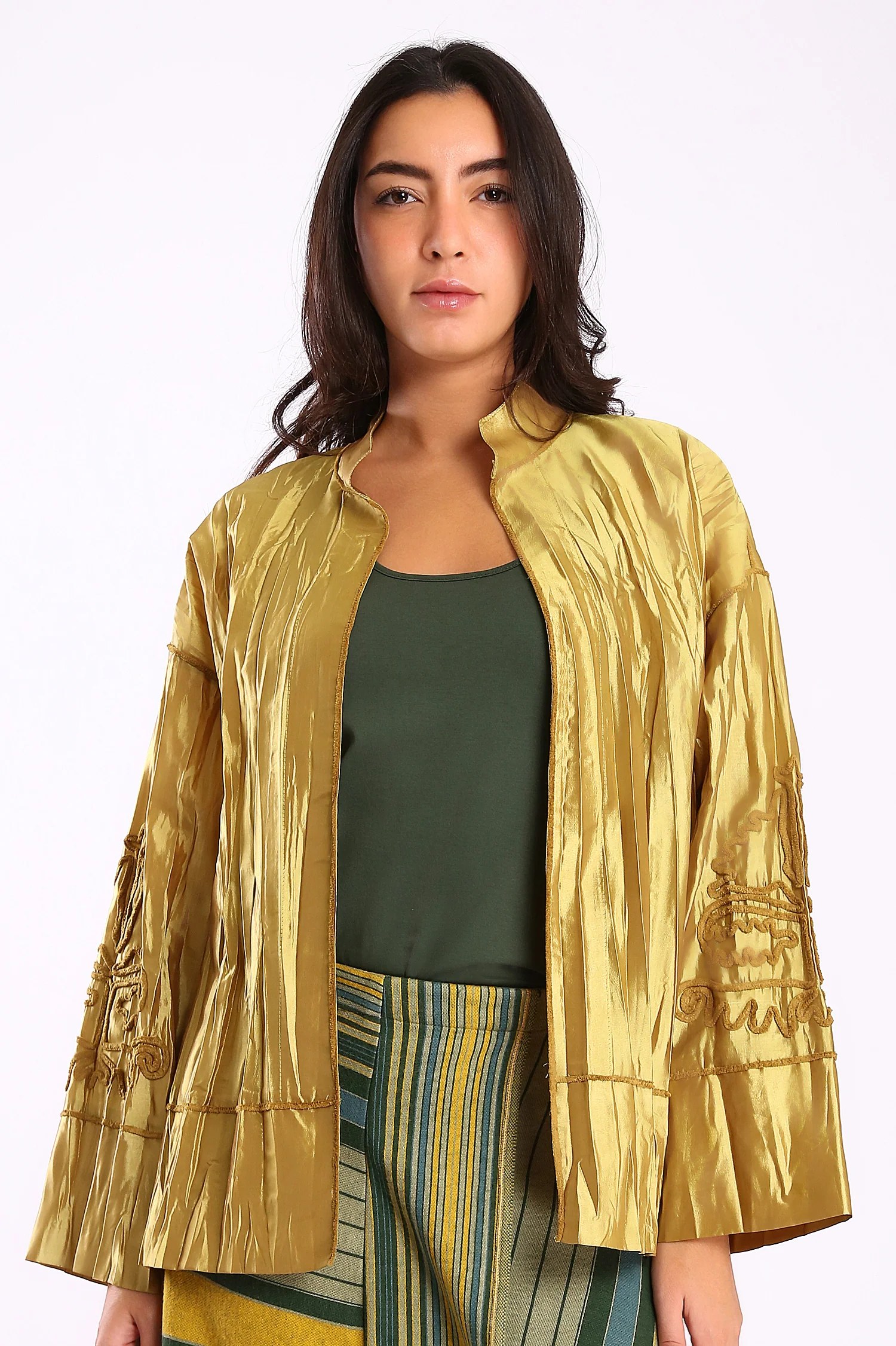 Short jacket in taffeta