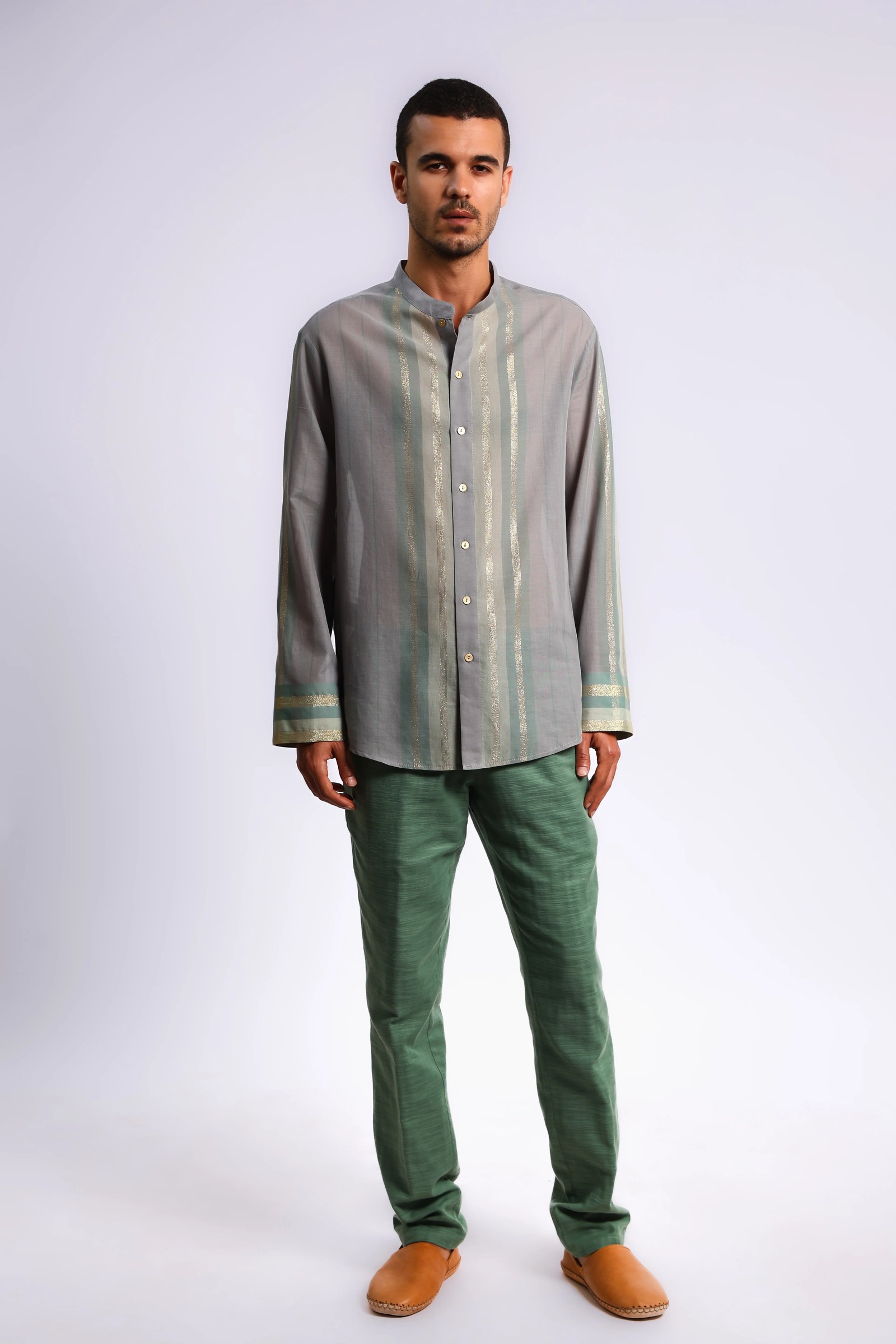 Lustre woven cotton shirt
