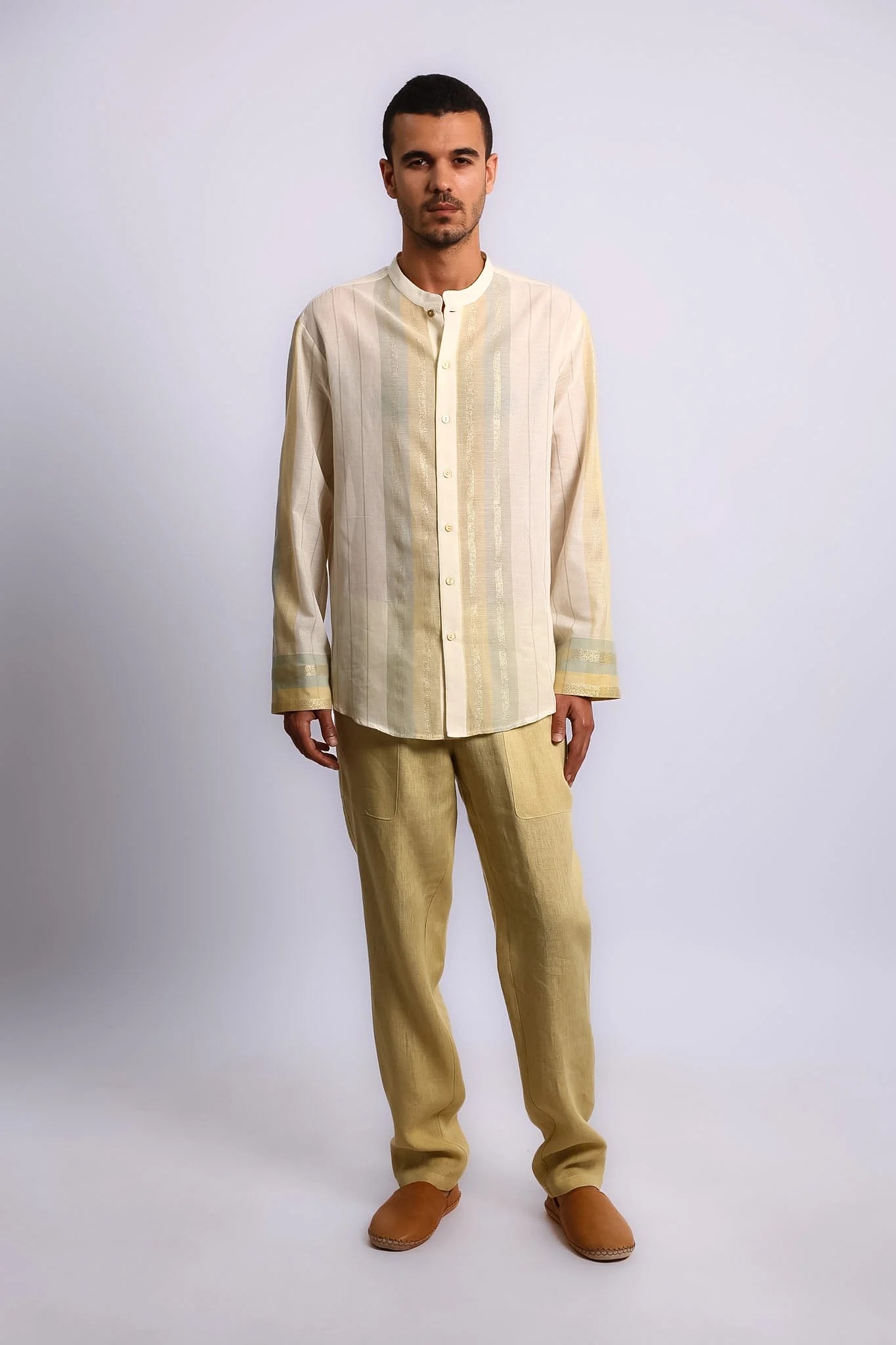 Lustre woven cotton shirt