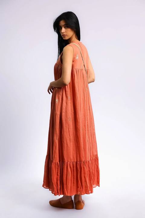 Printed Egyptian cotton gauze dress