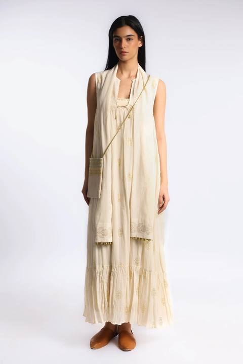 Printed Egyptian cotton gauze dress