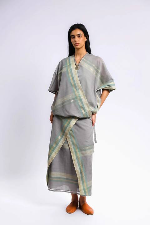 Woven crossover top
