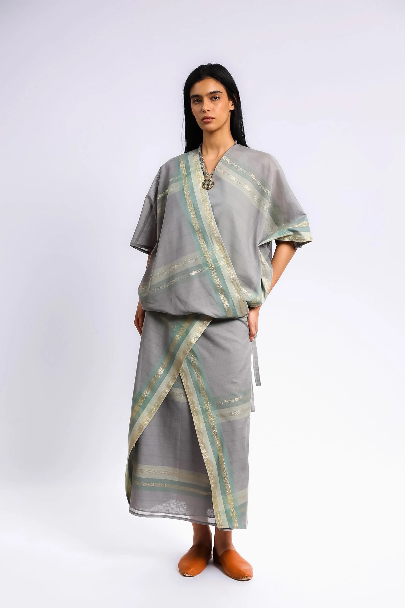 Woven crossover top