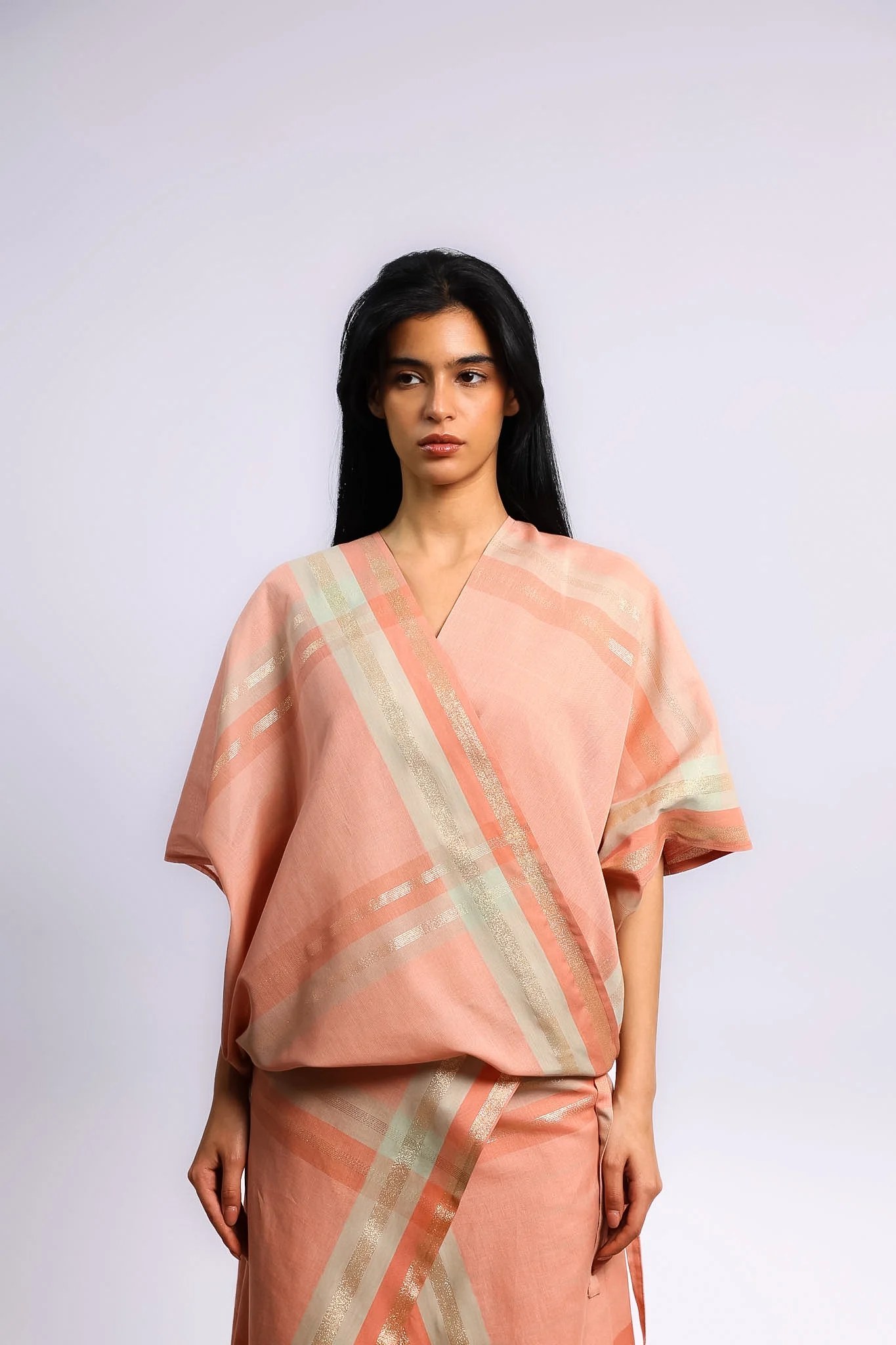 Woven crossover top