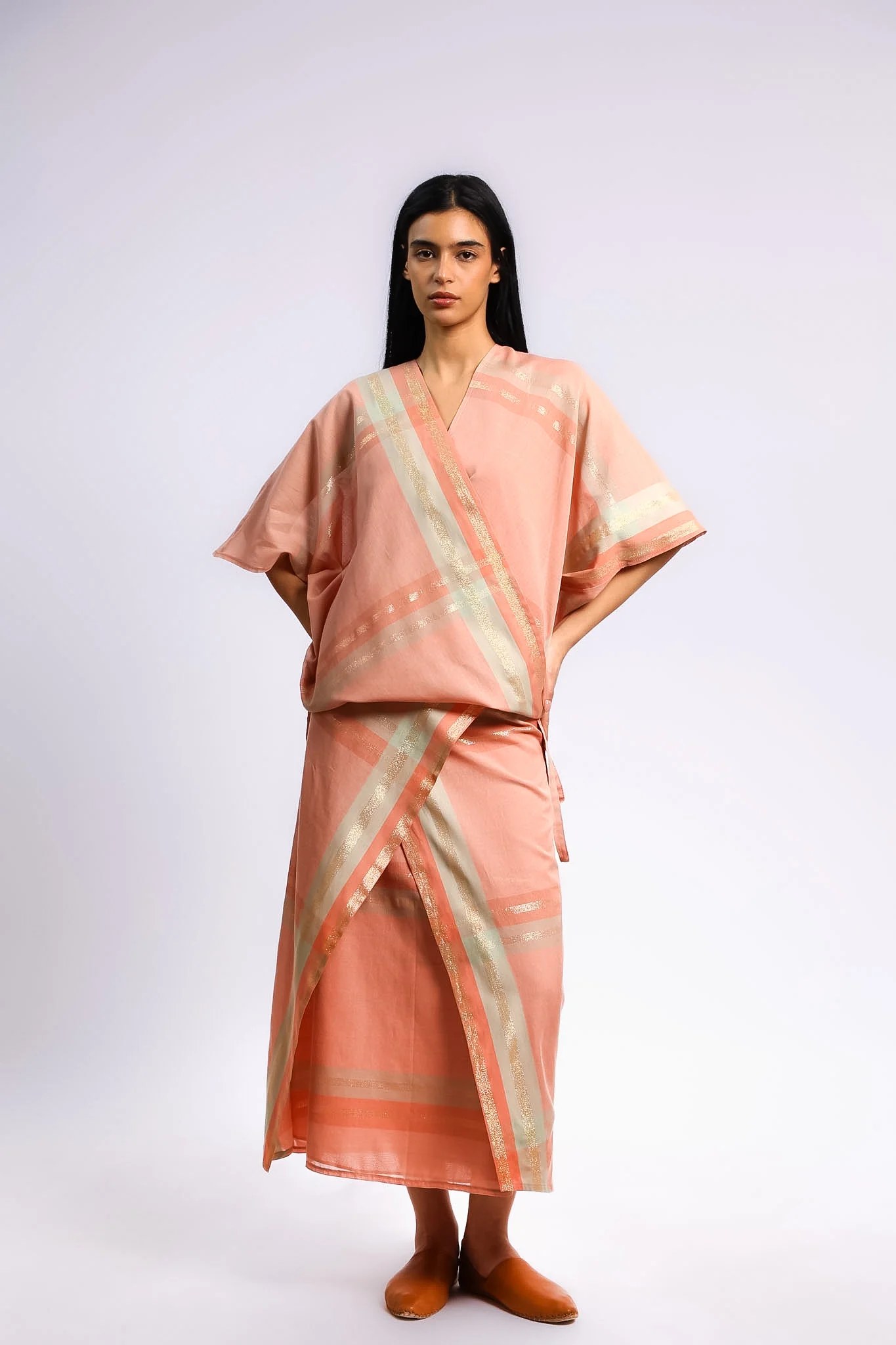Woven crossover top