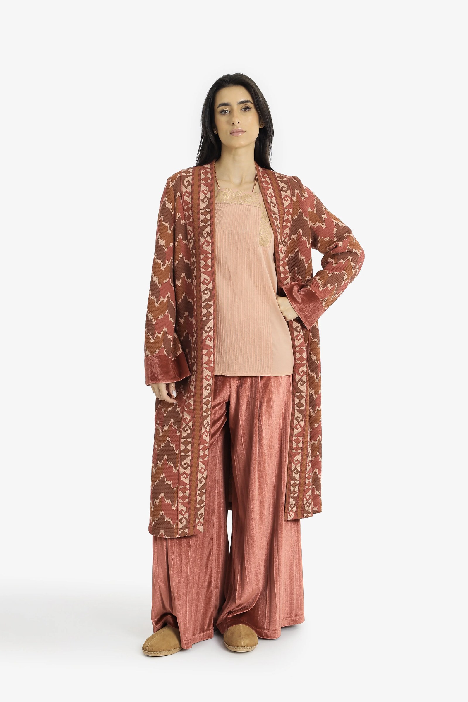 Golden pleated cotton voile top