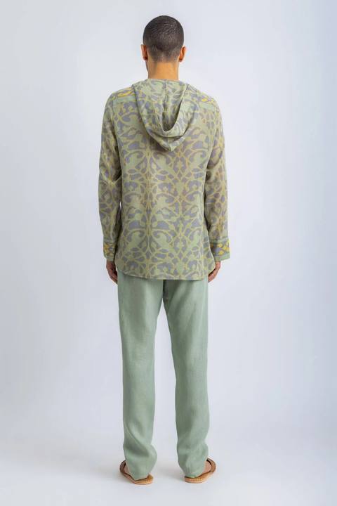 Linen straight leg pants with pockets