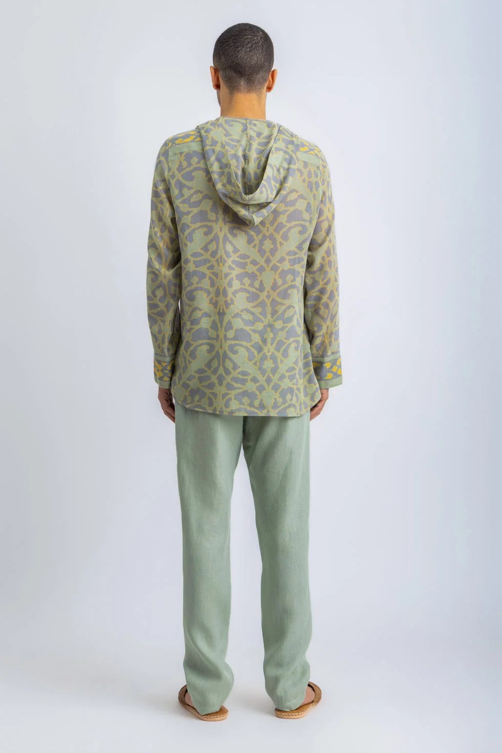 Linen straight leg pants with pockets