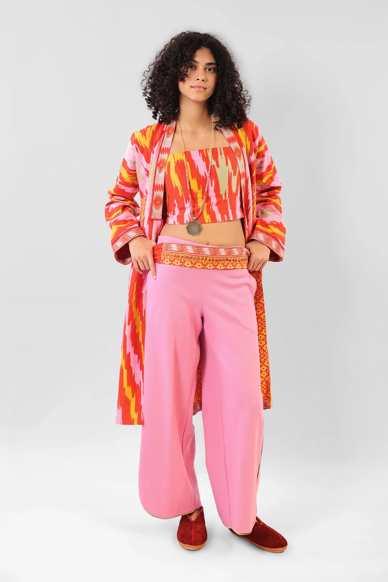Belt in multi colored printed cotton fabrics