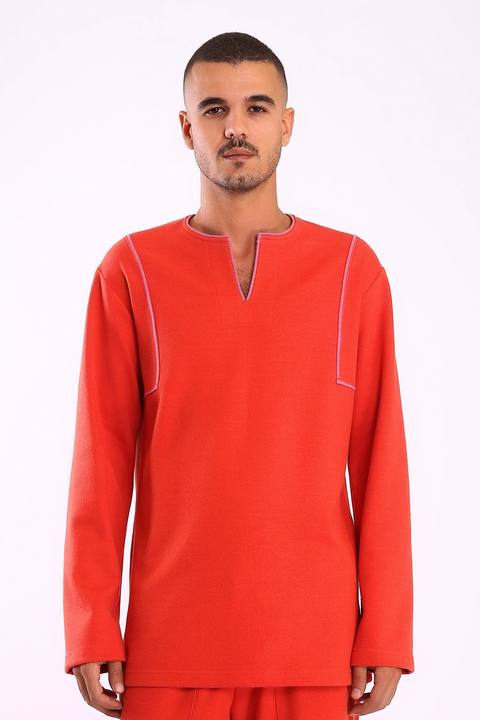 Sweater in Bi-Color with side slits