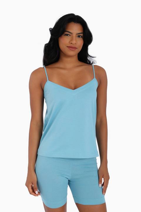 Egyptian cotton jersey tank top with adjustable straps