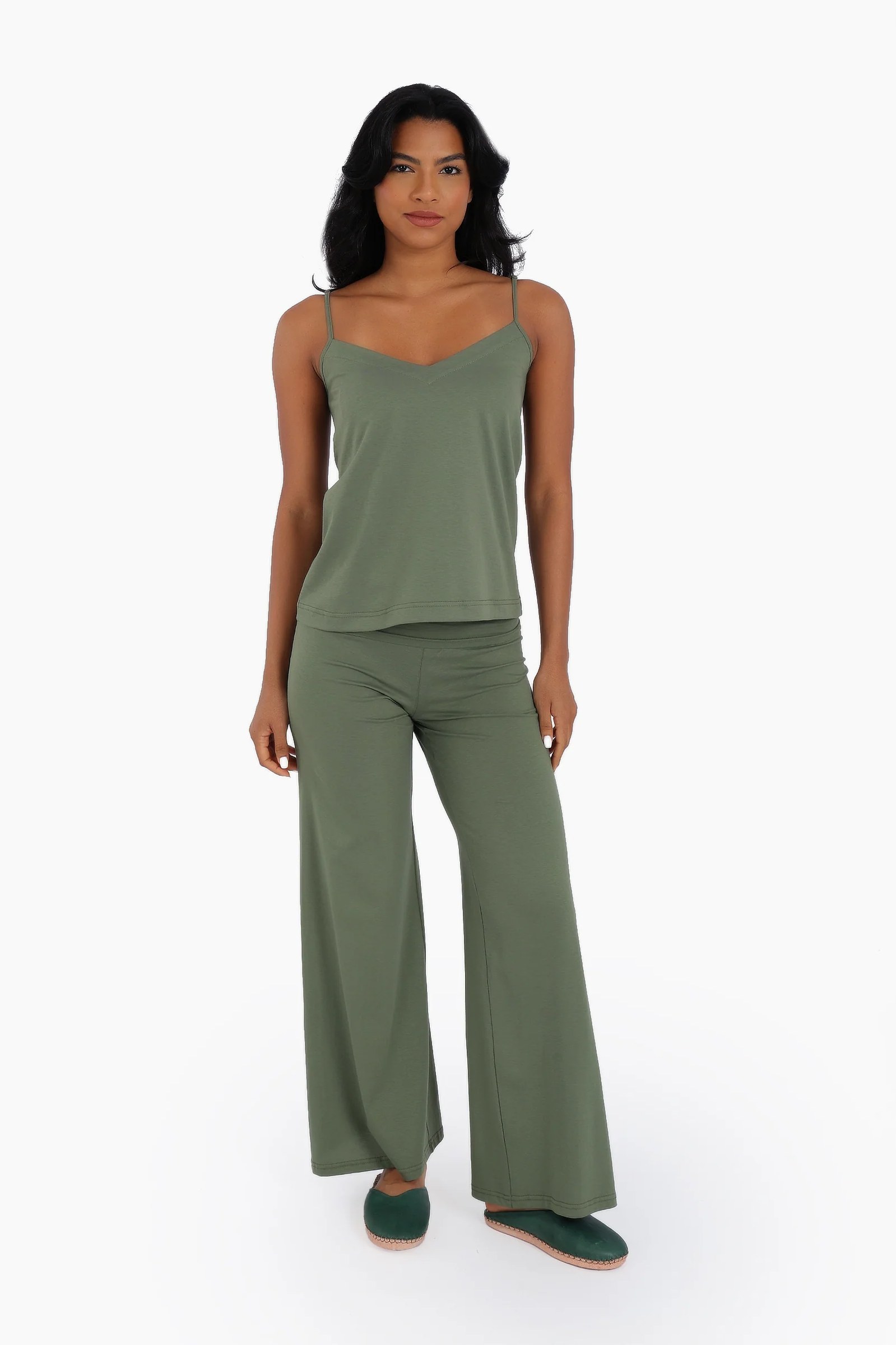 Egyptian cotton jersey tank top with adjustable straps