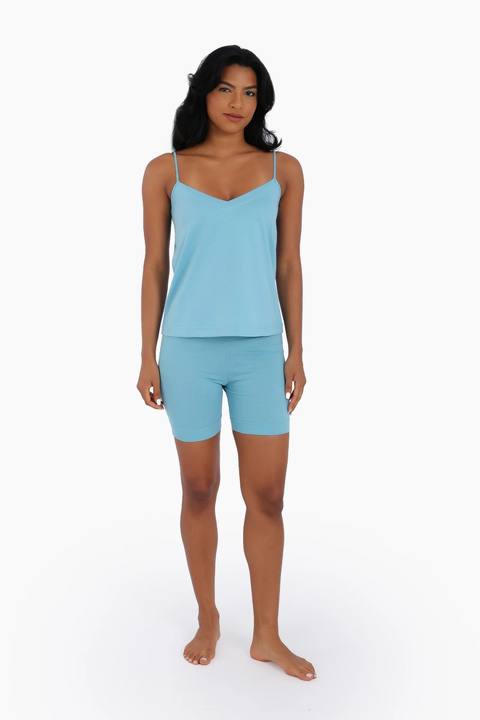Egyptian cotton jersey tank top with adjustable straps