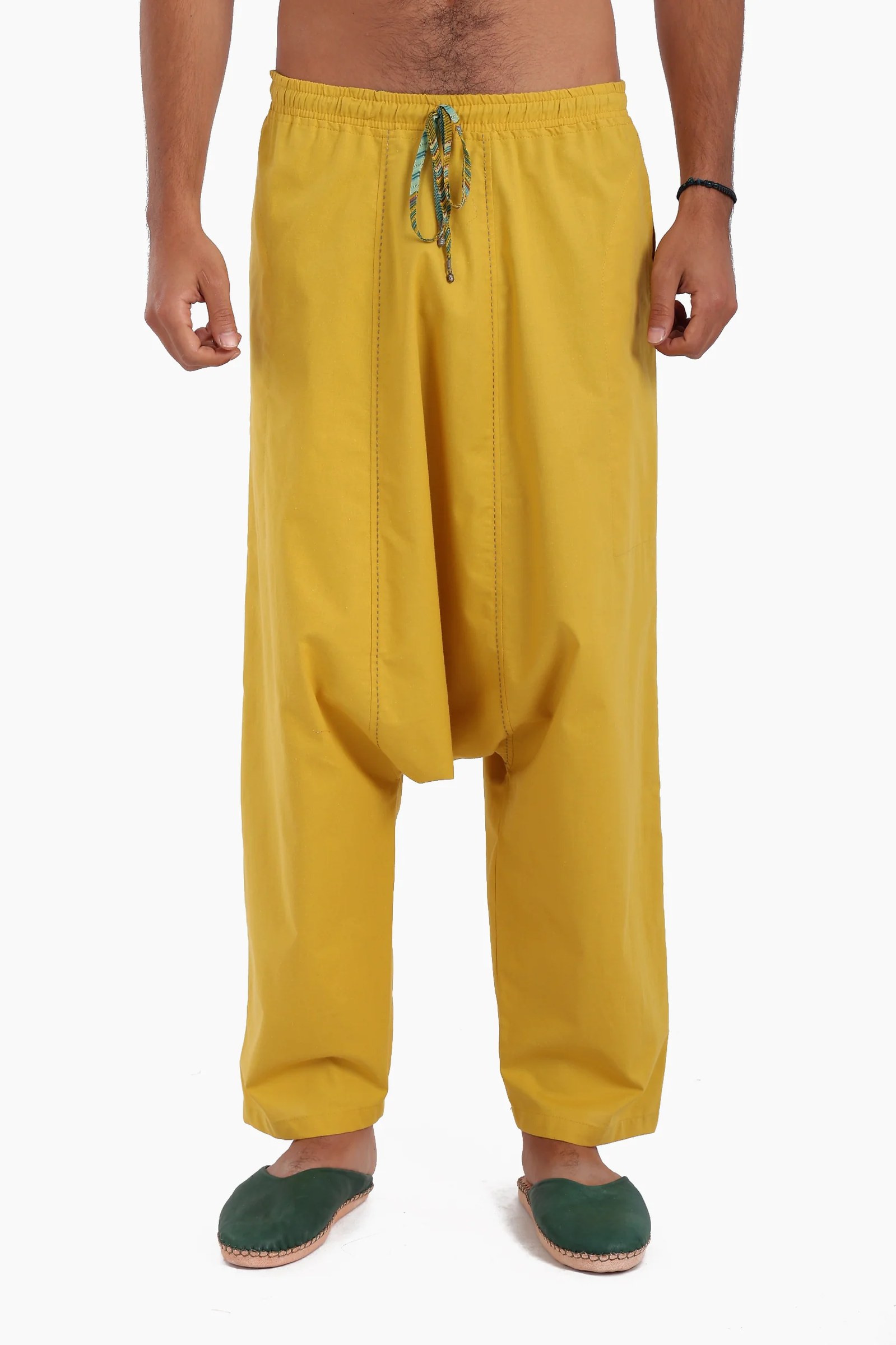 Harem pants in cotton with elastic waist and pockets