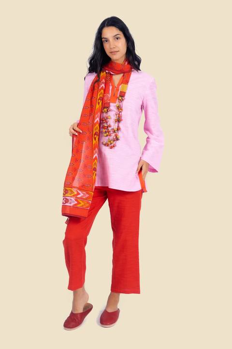 Embroidered long sleeves cotton shirt