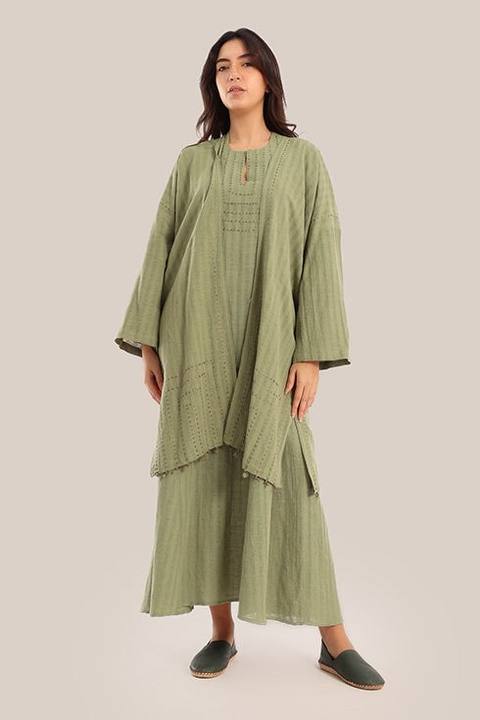 Embroidered cotton linen jacket