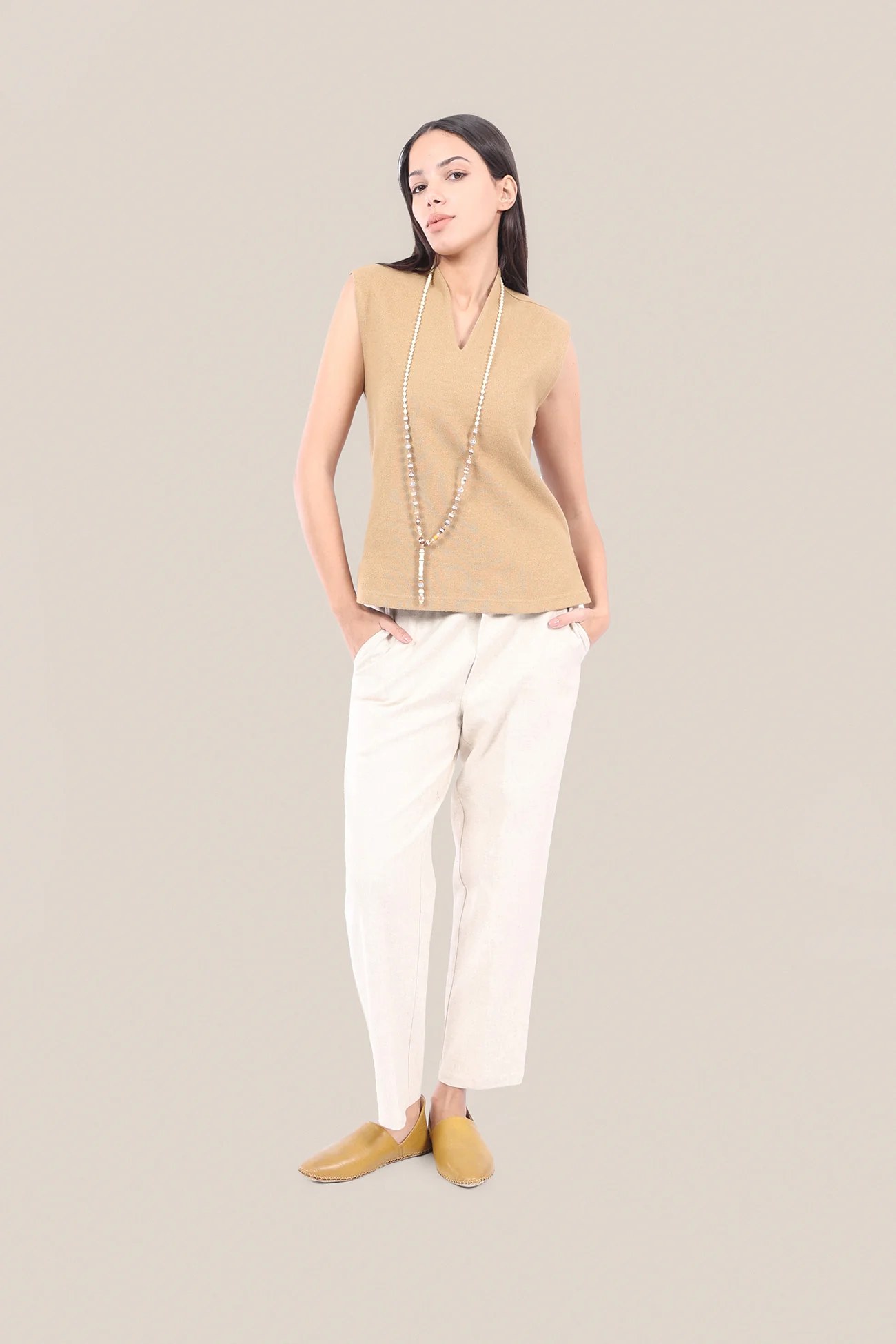 Linen cotton blend pants