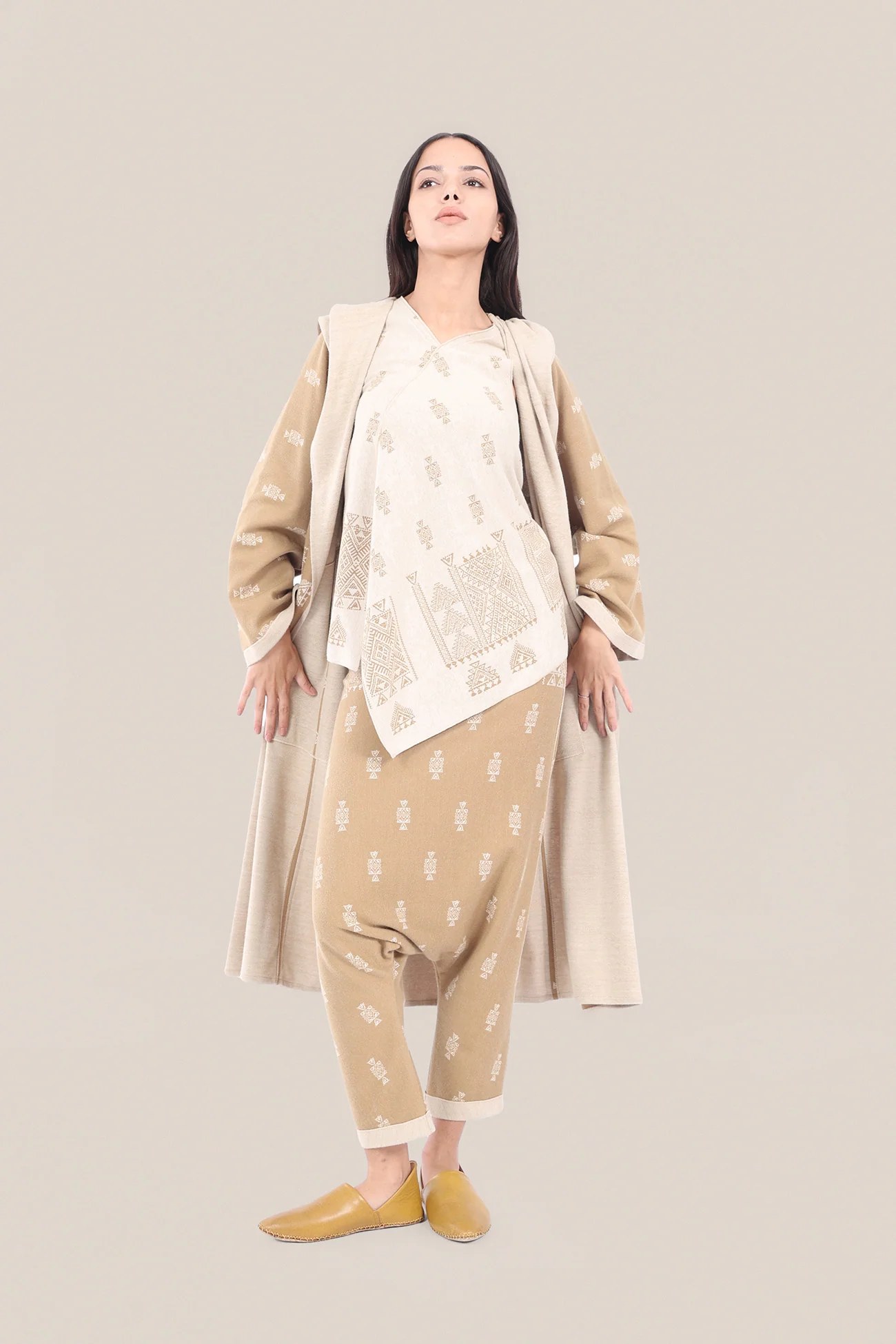Jacquard harem pants