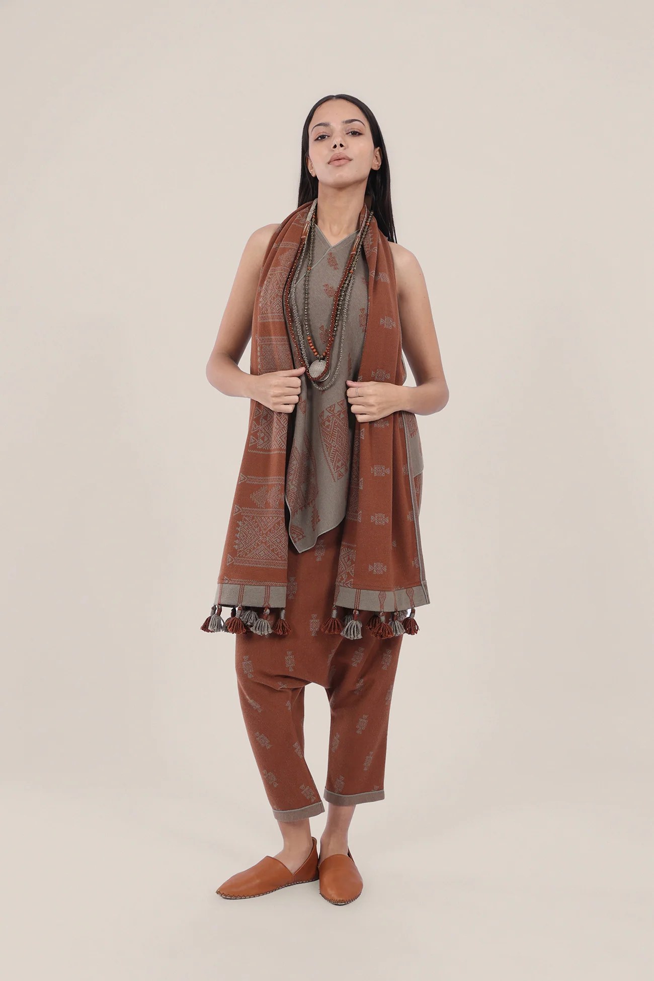 Jacquard harem pants