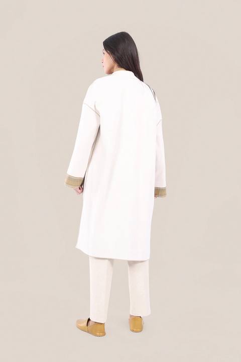 Reversible cotton faux cashmere blend coat