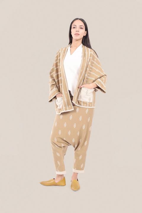 Striped patterned jacquard jacket