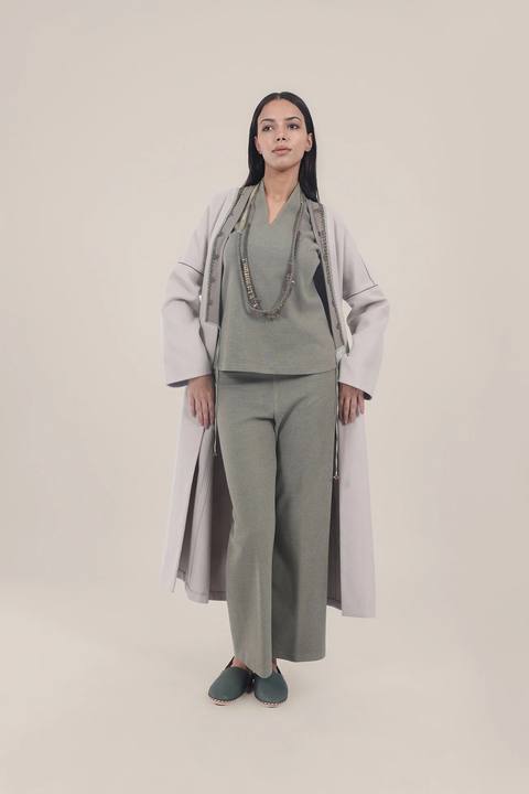 Sleeveless top in faux cashmere cotton blend