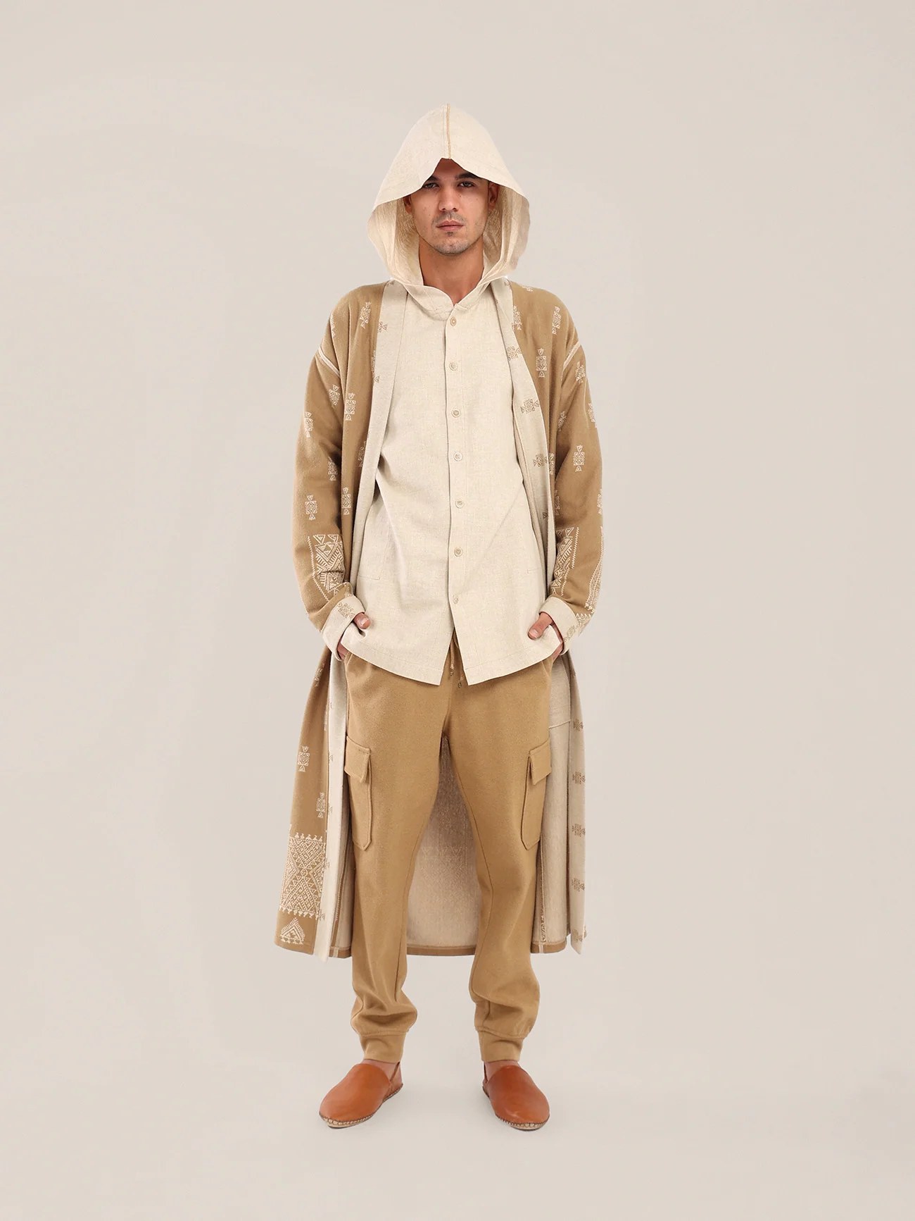 Linen-cotton blend shirt