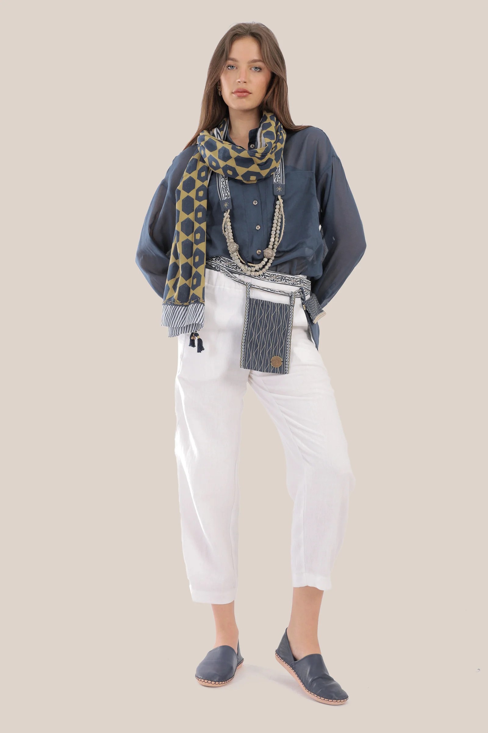 Oversized voile shirt with Long sleeves