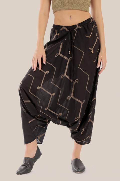 Embroidered Harem pants  with elastic waistband