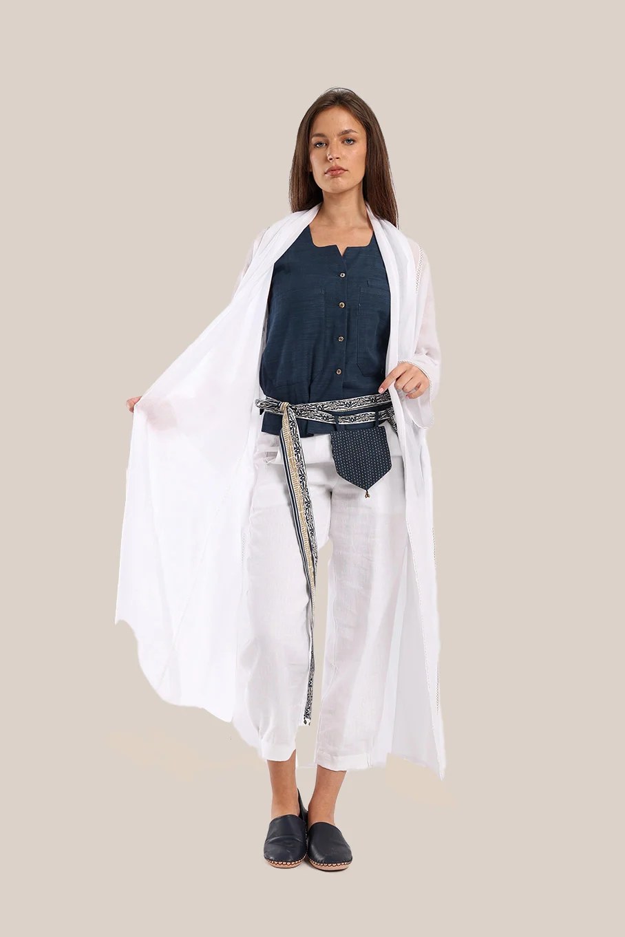 Long Coat with draped shawl collar
