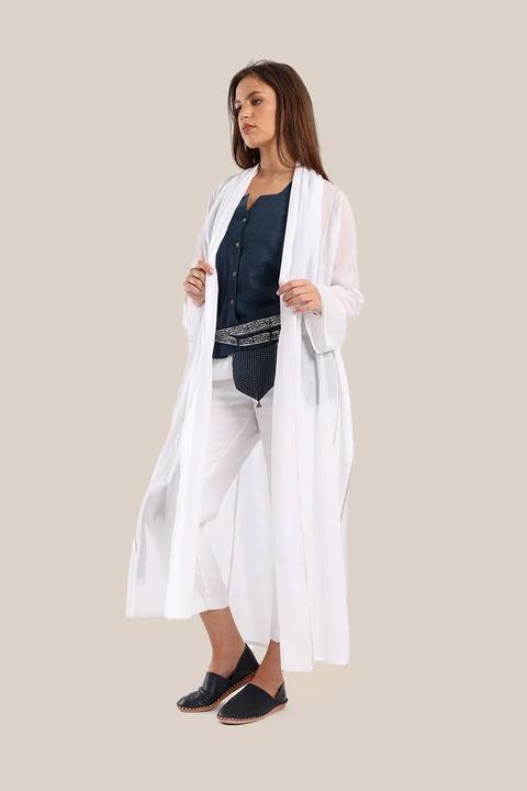 Long Coat with draped shawl collar