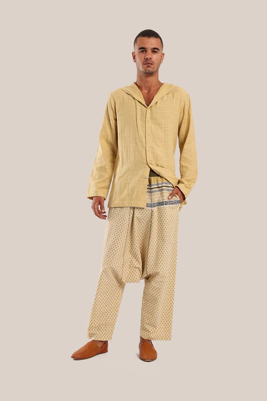 Hooded Shirt with button down front and back