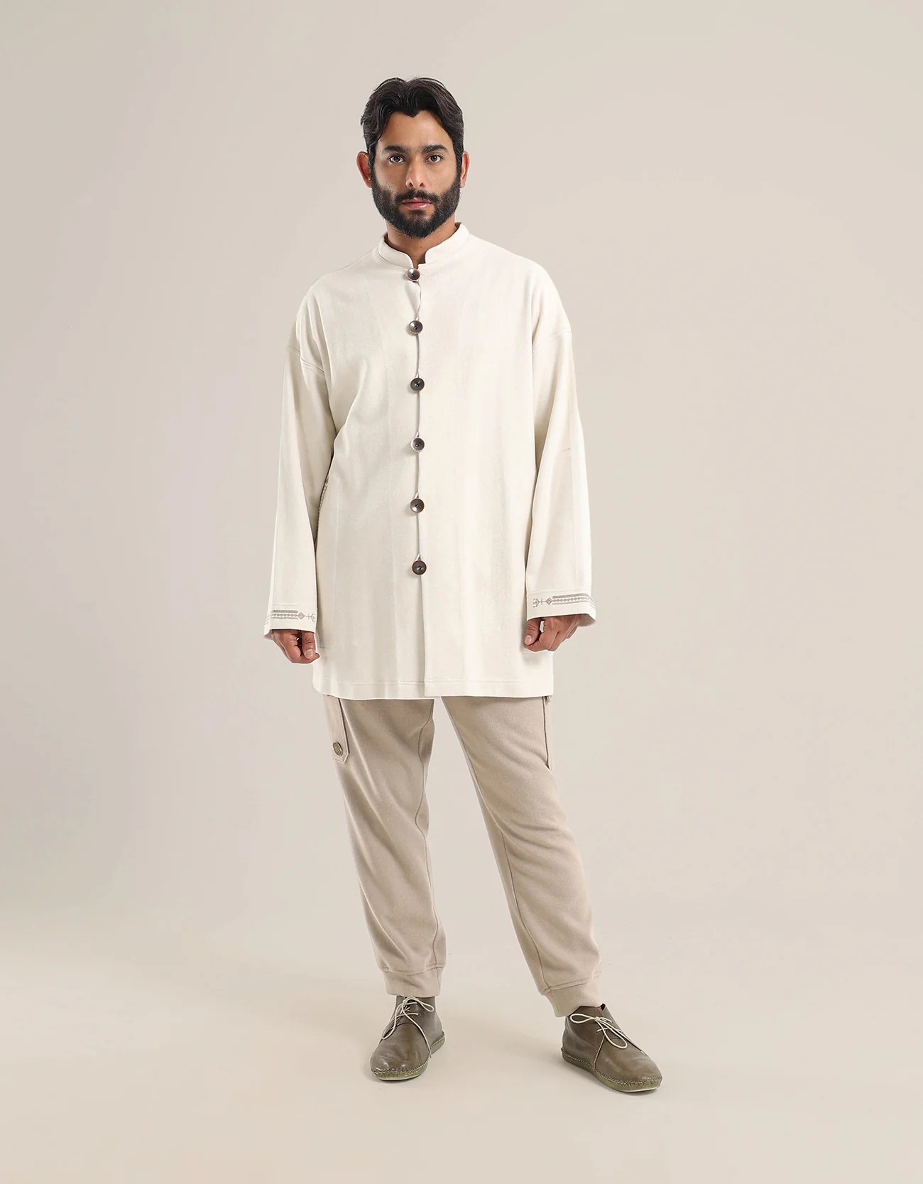 Jacket with stand up collar