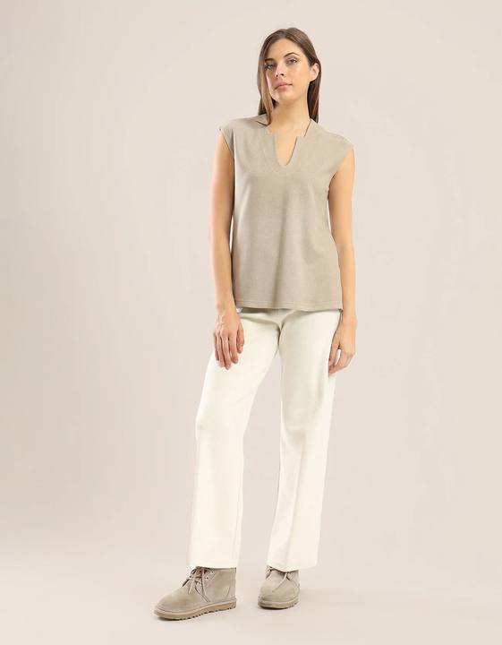 Wide leg pants in faux cashmere