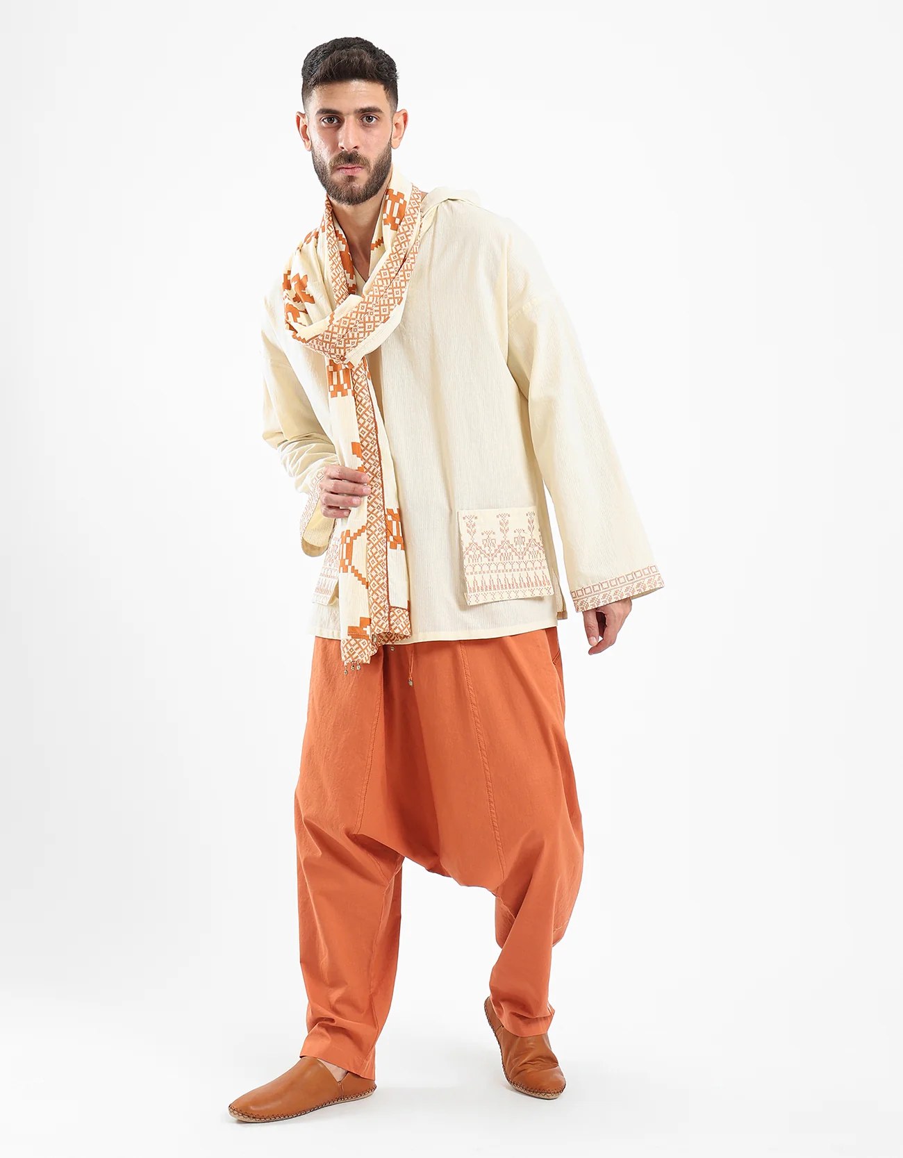 Cotton hoodie shirt with long sleeves